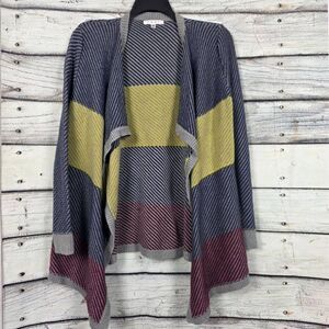 CAbi Colorblock Open Front Cardigan Knit Women’s L